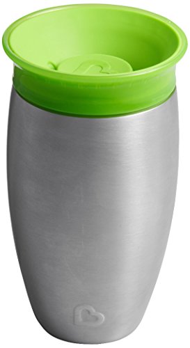 Munchkin Miracle 360° Edelstahl-Trinkbecher, auslaufsicher, ab 12 Monaten, grün, 296 ml