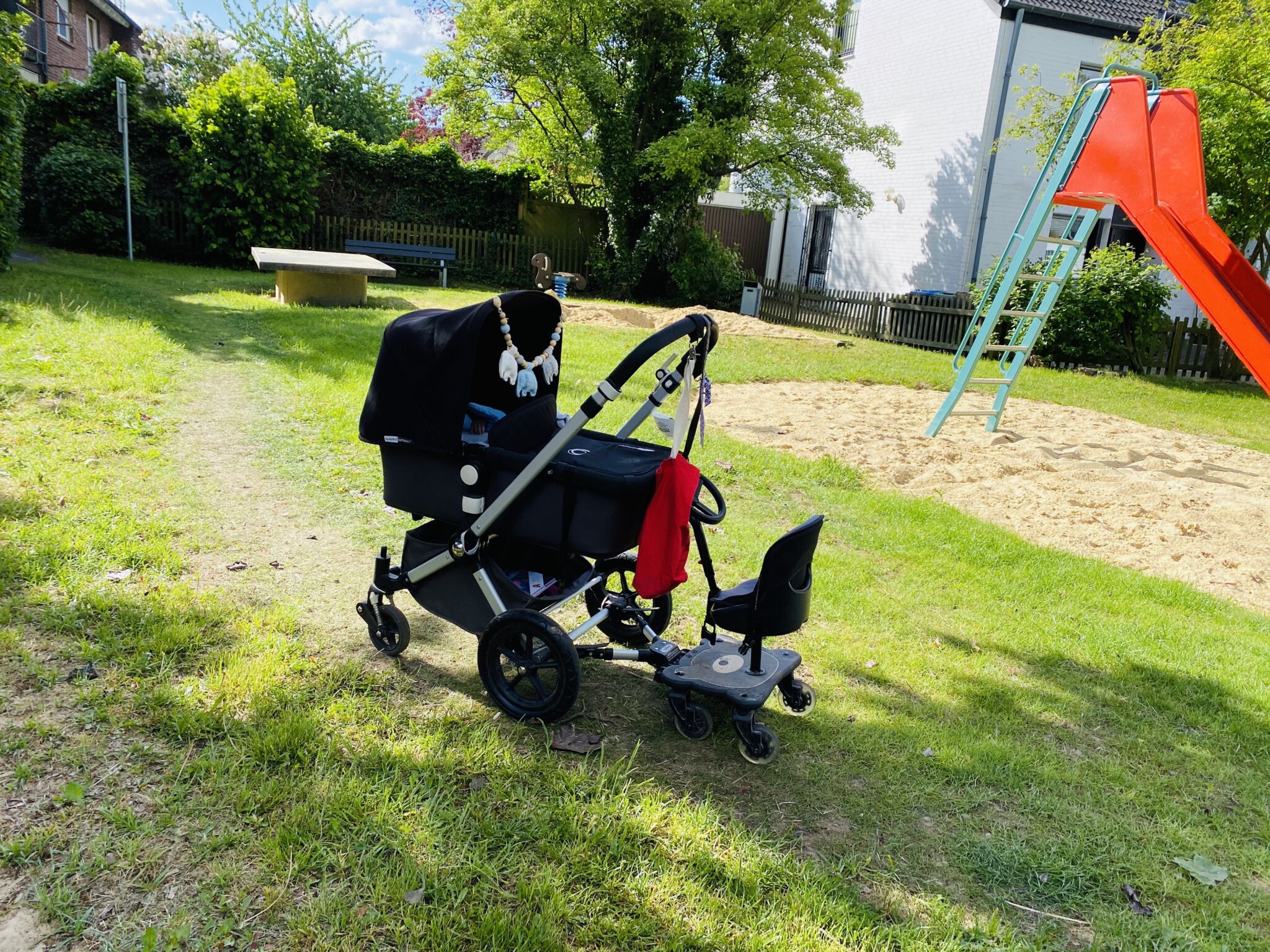 Ride auf Kinderwagen Buggy Board mit Sattel oder Sitz passend Mothercare Orb 